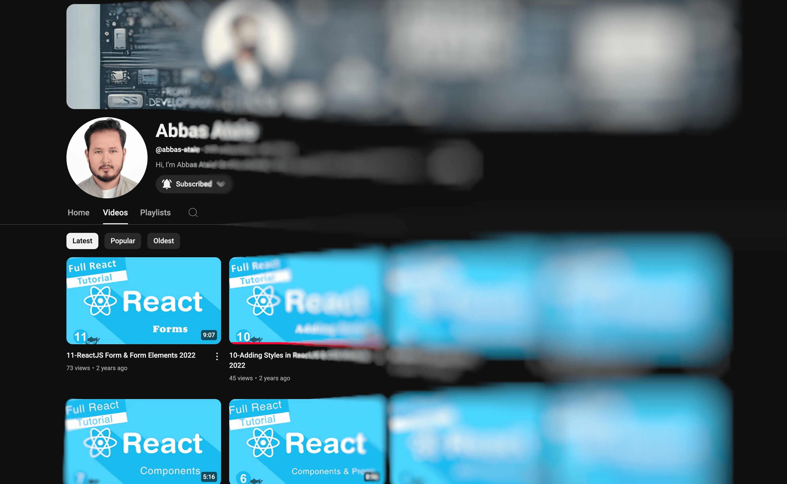 Abbas Ataie's YouTube Channel - Programming Tutorials and Tech Content
